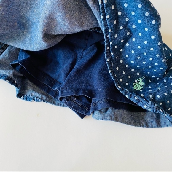 U.s. Polo Assn. Girls Jean Polka Dot Skort - Picture 2 of 6